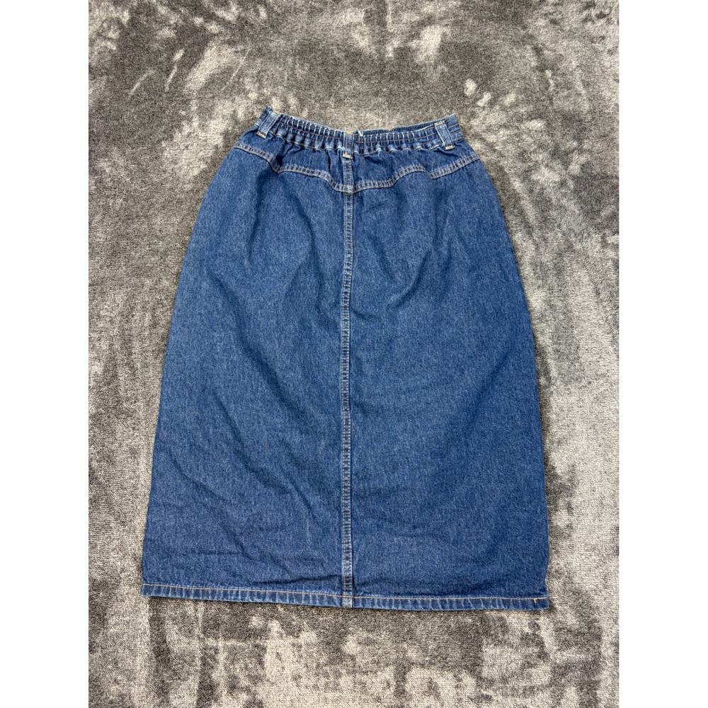 Carriage Court Denim Skirt Womens 10 Blue Midi Pleated High Waist Vintage - Picture 5 of 7